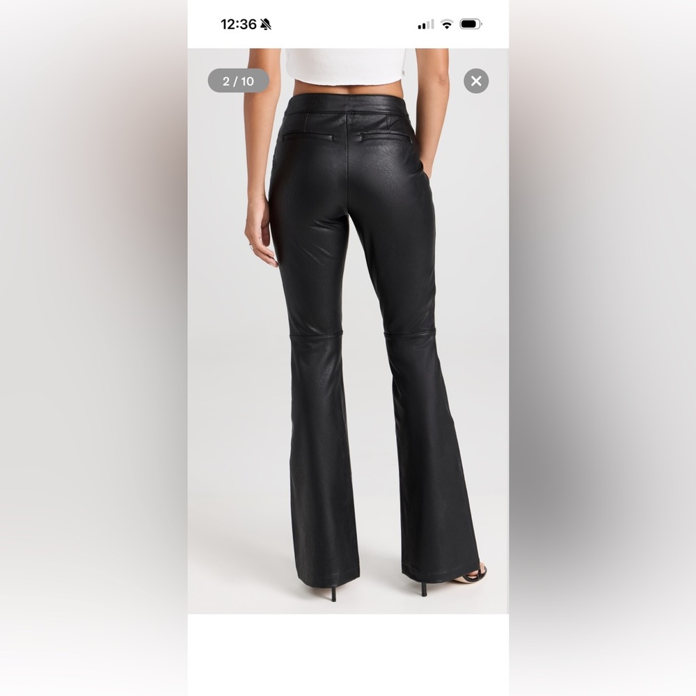 Spanx faux leather bootcut black pull on pants small - Picture 2 of 9